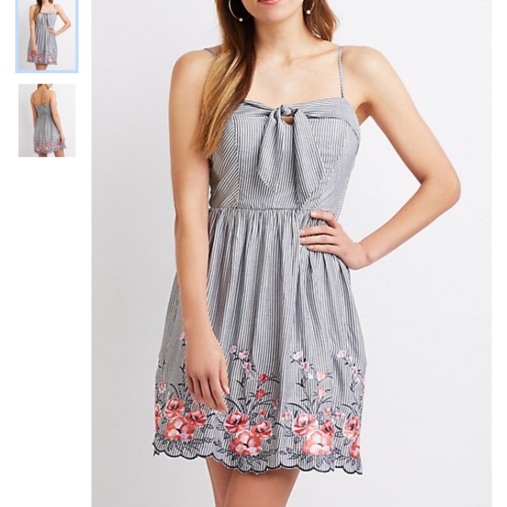 Striped Sweetheart Neck Skater Dress